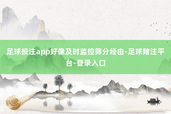 足球投注app好像及时监控筛分经由-足球赌注平台-登录入口