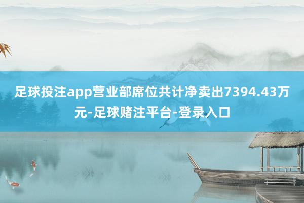 足球投注app营业部席位共计净卖出7394.43万元-足球赌注平台-登录入口