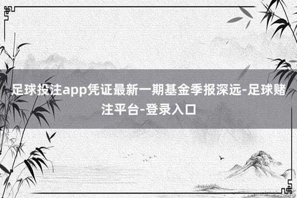 足球投注app凭证最新一期基金季报深远-足球赌注平台-登录入口