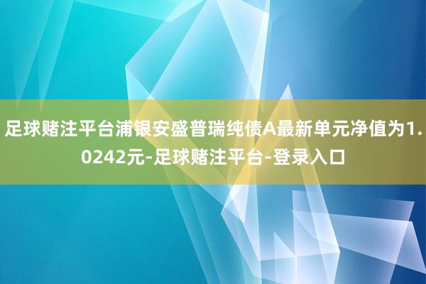足球赌注平台浦银安盛普瑞纯债A最新单元净值为1.0242元-足球赌注平台-登录入口