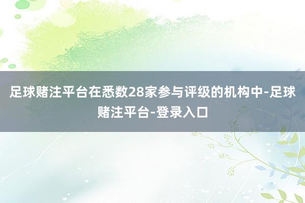 足球赌注平台在悉数28家参与评级的机构中-足球赌注平台-登录入口
