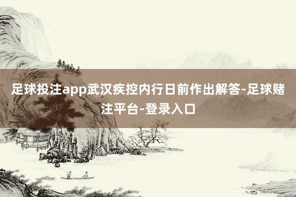 足球投注app武汉疾控内行日前作出解答-足球赌注平台-登录入口