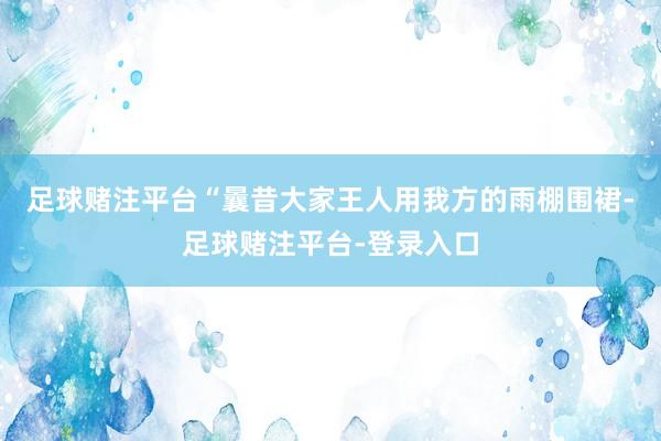 足球赌注平台“曩昔大家王人用我方的雨棚围裙-足球赌注平台-登录入口