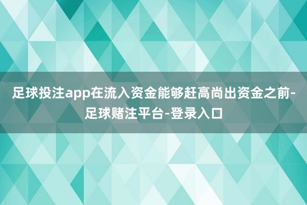 足球投注app在流入资金能够赶高尚出资金之前-足球赌注平台-登录入口