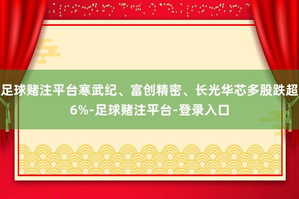 足球赌注平台寒武纪、富创精密、长光华芯多股跌超6%-足球赌注平台-登录入口