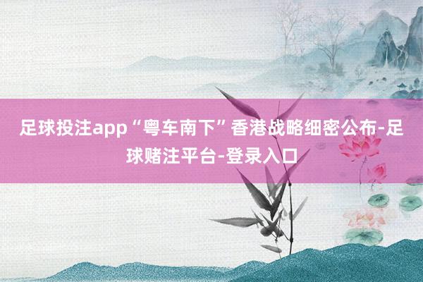 足球投注app“粤车南下”香港战略细密公布-足球赌注平台-登录入口