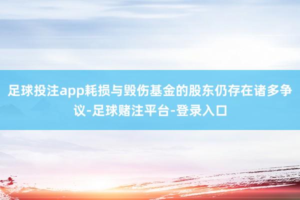 足球投注app耗损与毁伤基金的股东仍存在诸多争议-足球赌注平台-登录入口