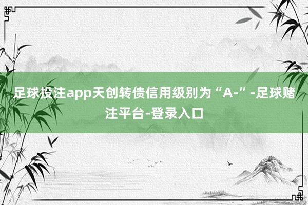 足球投注app天创转债信用级别为“A-”-足球赌注平台-登录入口